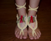 Gypsy Barefoot Sandals, Boho Body Jewelry, Bellydance Footwear, Beach Foot Jewelry, Hippie Festival Jewelry, Bohemian Tribal Barefoot Sandal