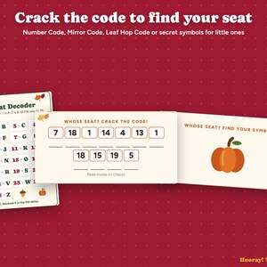 Thanksgiving Place Cards, Personalized Secret Code Name Cards, Printable Kids Table Game, Friendsgiving Decor, Food Labels, Instant Download Bild 3