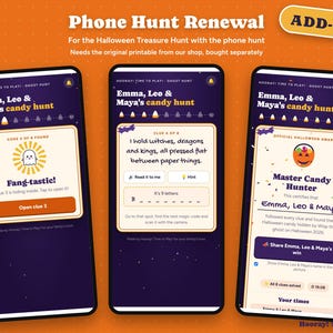 Phone Hunt Renewal for the Halloween Treasure Hunt, Play the Phone Hunt Again This Year, One-Time Purchase, No Auto Renew