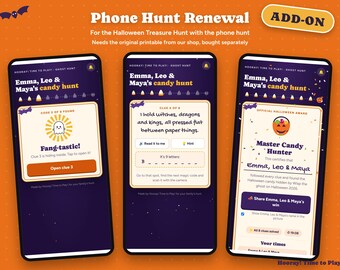 Phone Hunt Renewal for the Halloween Treasure Hunt, Play the Phone Hunt Again This Year, One-Time Purchase, No Auto Renew