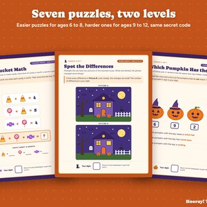 Halloween Escape Room for Kids, Printable Haunted House Puzzle Game, Personalized Family Game, Kids Party Activity, Ages 6-12, Digital File image 3