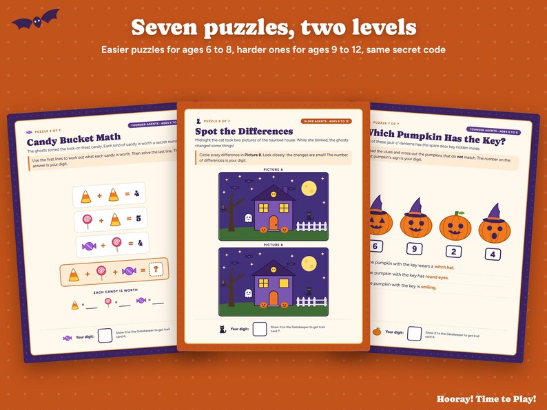 Halloween Escape Room for Kids, Printable Haunted House Puzzle Game, Personalized Family Game, Kids Party Activity, Ages 6-12, Digital File image 3