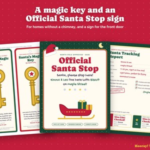 Santa Visit Kit Printable, Personalized Letter from Santa, Cookies for Santa Sign, Reindeer Food Labels, Magic Santa Key, Christmas Eve Box imagen 5