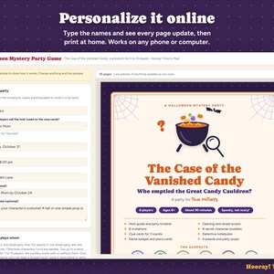 Jeu d'enquête pour Halloween, enquête policière à imprimer pour enfants, alternative au jeu du meurtre traditionnel en famille, invitations personnalisées, 4 à 10 joueurs, à partir de 8 ans image 2
