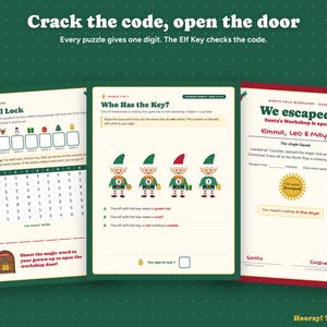 Christmas Escape Room for Kids with Phone Lock, Printable Family Game, Santa Workshop Puzzles, Personalized Kids Activity, Instant Download zdjęcie 5