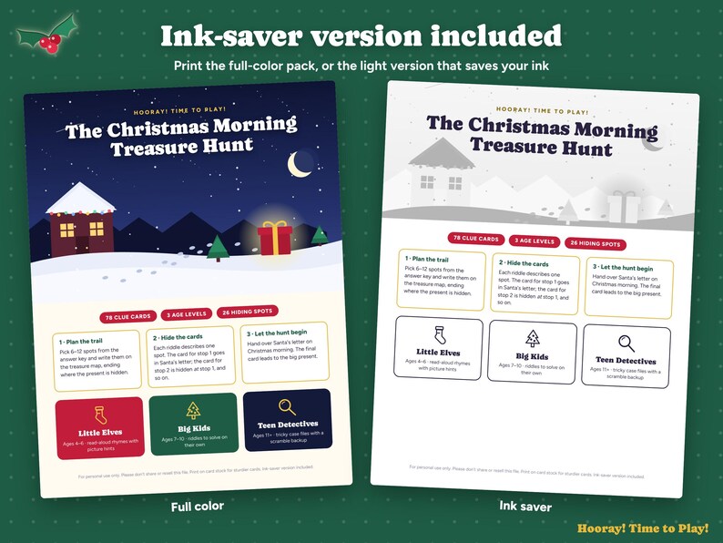 Personalized Christmas Treasure Hunt with Phone Hunt, QR Code Scavenger Hunt, Custom Names, Santa Letter, Kids Clues, Instant Download imagen 9