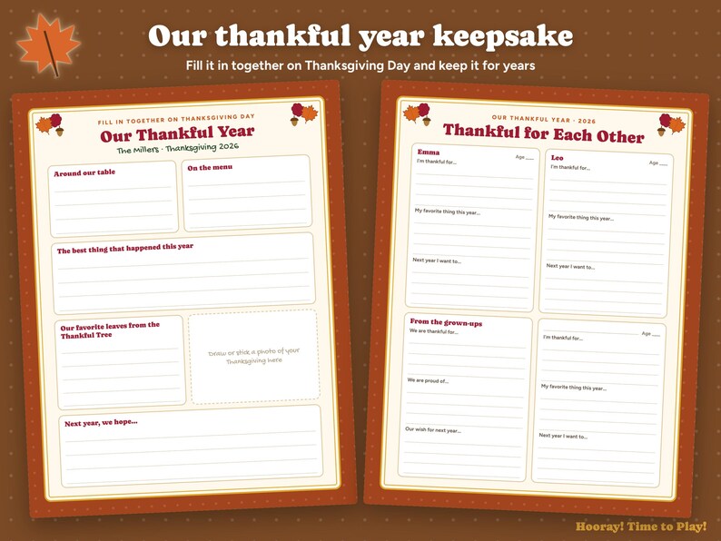 Thankful Tree Thanksgiving Countdown, Personalized Gratitude Cards for Kids, Printable Thankful Leaves, Family November Tradition Activity image 6