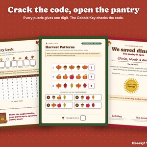 Thanksgiving Escape Room for Kids with Phone Lock, Printable Family Game, Turkey Puzzle Game, Personalized Kids Activity, Instant Download Bild 6