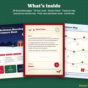 Personalized Christmas Treasure Hunt for Kids, Custom Name Scavenger Hunt, Editable Clues, Santa Letter, Pet Name, Instant Download image 4