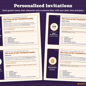 Jeu d'enquête pour Halloween, enquête policière à imprimer pour enfants, alternative au jeu du meurtre traditionnel en famille, invitations personnalisées, 4 à 10 joueurs, à partir de 8 ans image 4