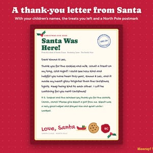 Santa Visit Kit Printable, Personalized Letter from Santa, Cookies for Santa Sign, Reindeer Food Labels, Magic Santa Key, Christmas Eve Box imagen 3