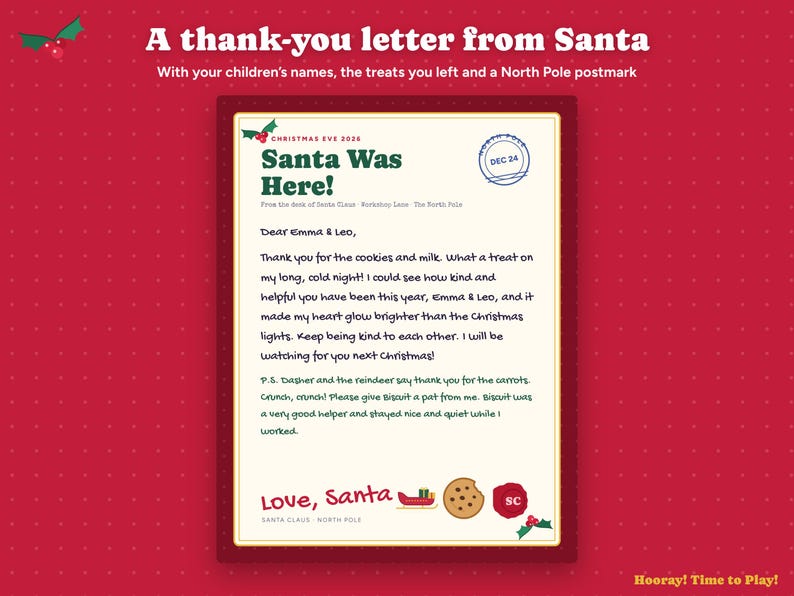 Santa Visit Kit Printable, Personalized Letter from Santa, Cookies for Santa Sign, Reindeer Food Labels, Magic Santa Key, Christmas Eve Box imagen 3