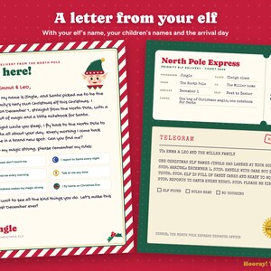 Personalized Elf Arrival Letter Kit, Elf Name Certificate, 24 Daily Elf Notes, Elf Goodbye Letter, Christmas Elf Printable, Instant Download image 3