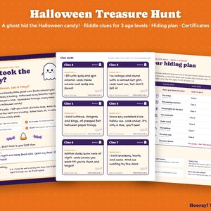 Halloween Treasure Hunt for Kids, Personalized Halloween Scavenger Hunt, Candy Hunt Riddle Clues, Picture Clues, Printable, Instant Download
