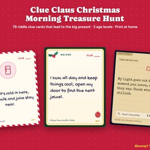 Personalized Christmas Treasure Hunt with Phone Hunt, QR Code Scavenger Hunt, Custom Names, Santa Letter, Kids Clues, Instant Download imagen 2