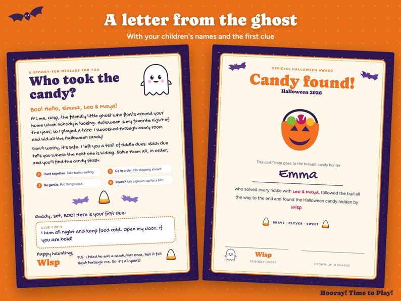 Halloween Treasure Hunt for Kids with Phone Hunt, QR Code Scavenger Hunt, Personalized Candy Hunt Riddle Clues, Printable, Instant Download image 4
