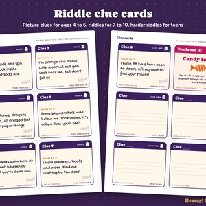Halloween Treasure Hunt for Kids, Personalized Halloween Scavenger Hunt, Candy Hunt Riddle Clues, Picture Clues, Printable, Instant Download image 4