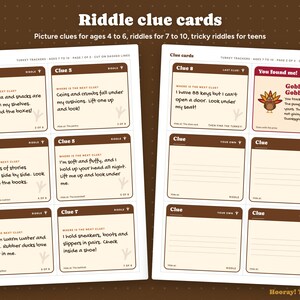 Thanksgiving Scavenger Hunt for Kids, Personalized Turkey Hunt, Runaway Turkey Riddle Clues, Printable Thanksgiving Game, Instant Download 画像 4