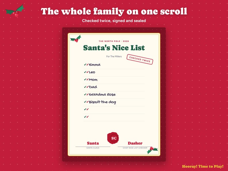 Santa Nice List Certificate, Personalized Report Card From Santa, Kids Christmas Eve Box Printable, Editable Nice List, Instant Download image 5