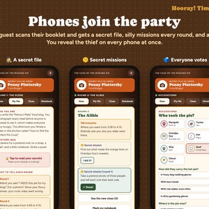 Thanksgiving Mystery Party Game with Phone Party, Family Whodunit for Kids and Adults, Personalized Invitations, 4-10 Players Bild 1