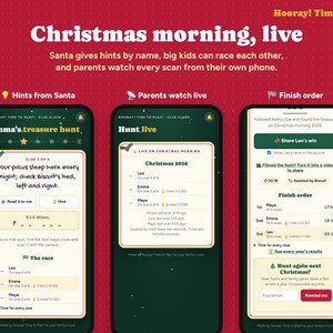 Personalized Christmas Treasure Hunt with Phone Hunt, QR Code Scavenger Hunt, Custom Names, Santa Letter, Kids Clues, Instant Download imagen 1