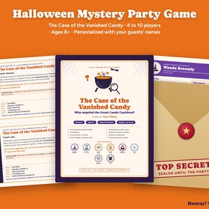 Halloween Mystery Party Game, Kids Whodunit Printable, Family Murder Mystery Alternative, Personalized Invitations, 4-10 Players, Ages 8+