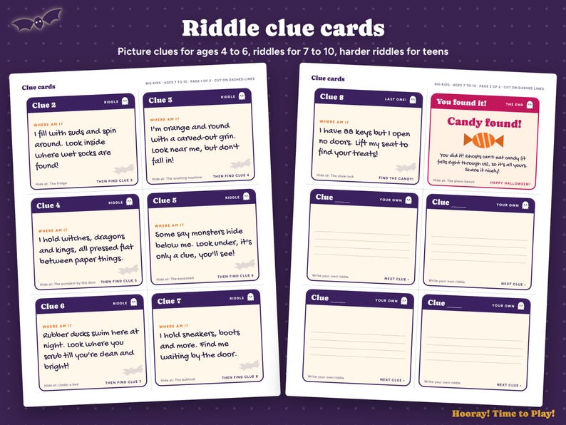 Halloween Treasure Hunt for Kids with Phone Hunt, QR Code Scavenger Hunt, Personalized Candy Hunt Riddle Clues, Printable, Instant Download image 5