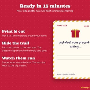 Personalized Christmas Treasure Hunt for Kids, Custom Name Scavenger Hunt, Editable Clues, Santa Letter, Pet Name, Instant Download image 5