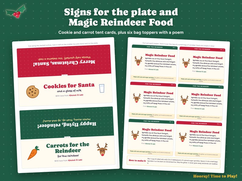 Santa Visit Kit Printable, Personalized Letter from Santa, Cookies for Santa Sign, Reindeer Food Labels, Magic Santa Key, Christmas Eve Box imagen 4