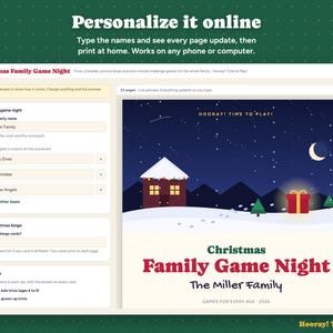 Christmas Family Game Night Printable, Christmas Trivia Cards, Picture Bingo, Charades, One Minute Games, Kids and Adults Party Games image 2
