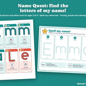 Name Hunt for Toddlers, Personalized Find My Name Letter Game, Preschool Name Activity, Name Tracing, Kids Treasure Hunt, Instant Download image 1