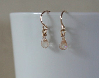 topaz teardrop earrings (tiny) / sterling silver or gold filled