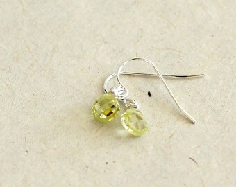 peridot teardrop earrings (small) / sterling silver or gold filled