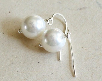 pearl earrings (large) / sterling silver or gold filled