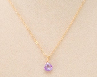 small alexandrite teardrop pendant / sterling silver or gold filled