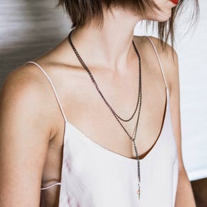 long black wrap necklace