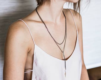 long black wrap necklace