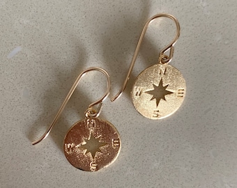 compass earrings / silver or gold