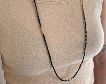 long spinel and pyrite necklace / wear long or doubled
