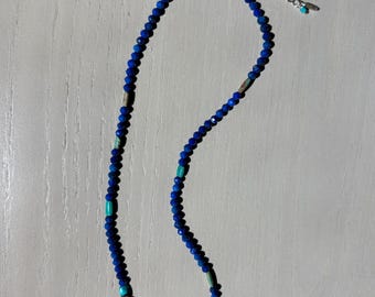 lapis and turquoise necklace / adjustable