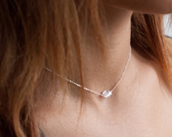 simple oval cz pendant / sterling silver or gold filled