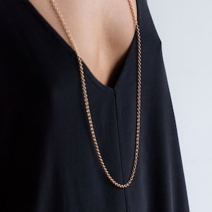 long matte gold chain necklace