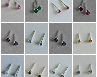 small gemstone stud earrings