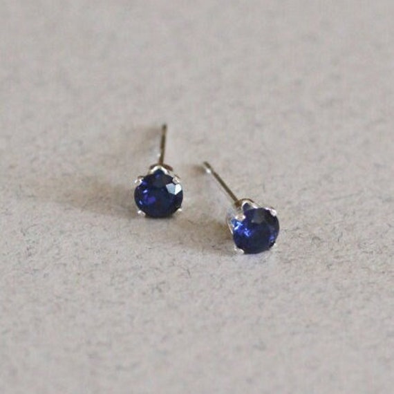 Sapphire cheap silver earrings