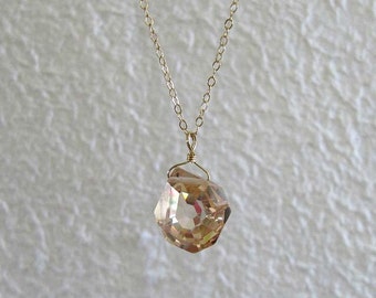 freeform topaz nugget pendant / sterling silver or gold filled