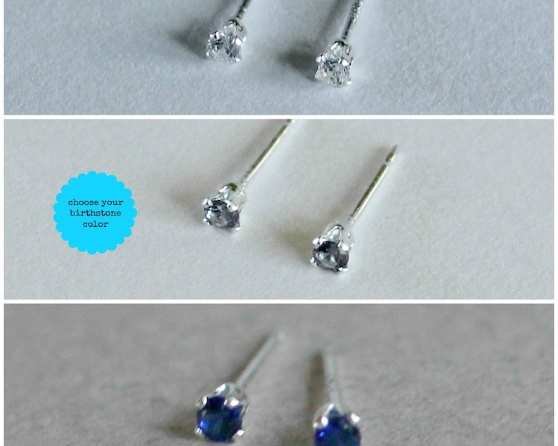 Gifts Under 50 Tiny Studs Gifts for Girls 3mm Studs Tiny Stud Earrings Small Studs Stud Earring Set Birthstone