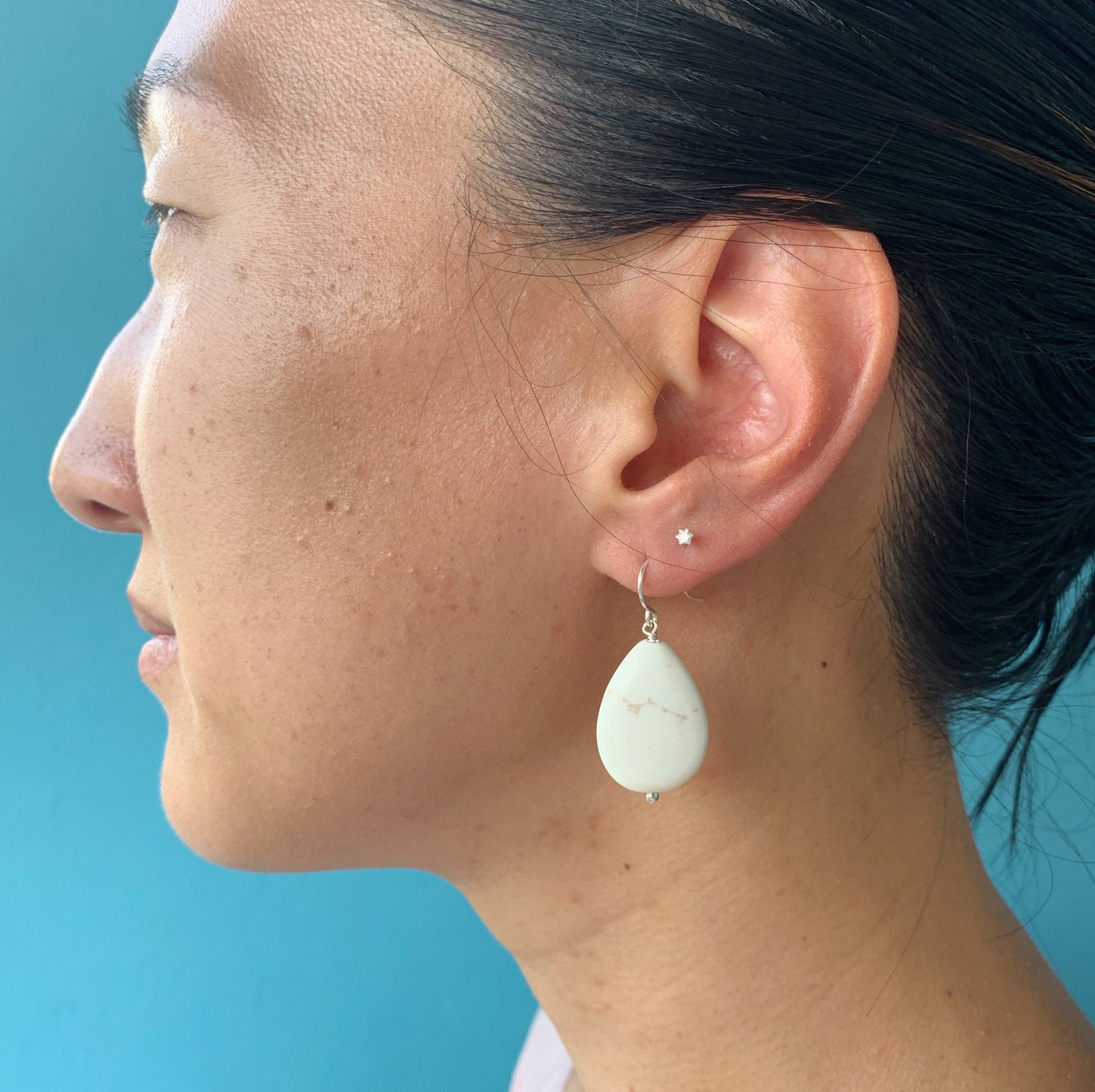 White Howlite Earrings