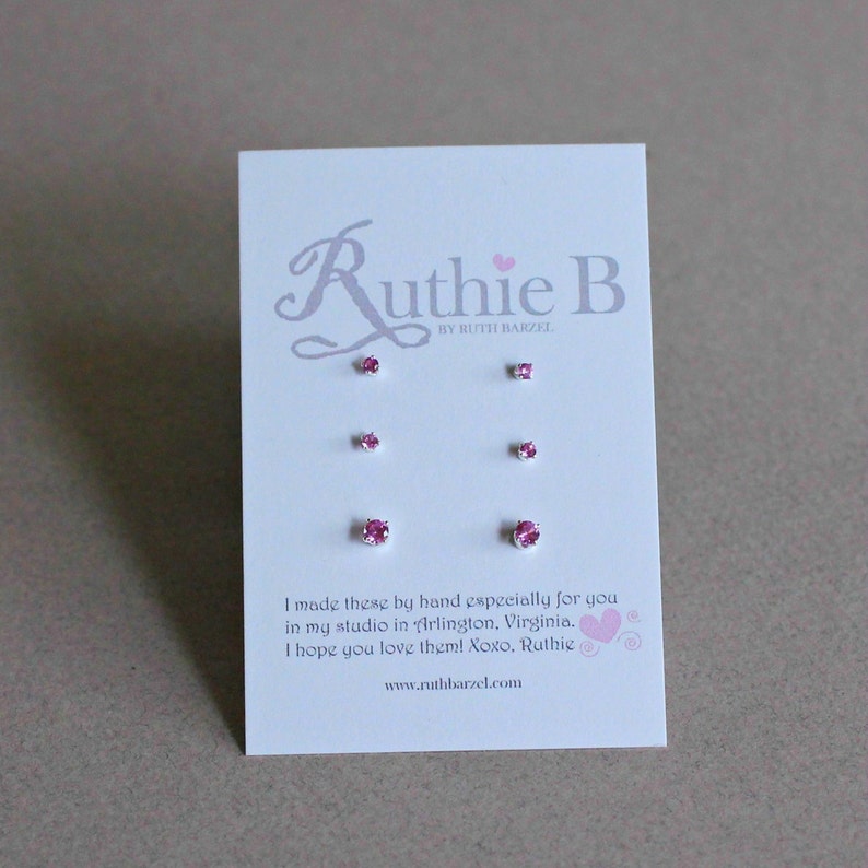 3mm Stud Earring Set-Stud Earrings Set-Stud Set-Small Stud Earrings-Birthstone Studs-Gemstone Studs-Small Studs-Gifts Under 40-Gifts for Her