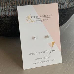 3mm cubic zirconia stud earrings image 7