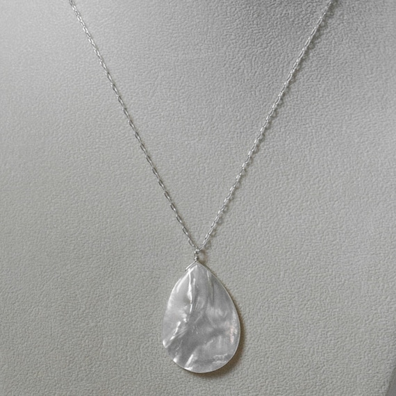 mother of pearl pendant (large) / sterling silver or gold filled